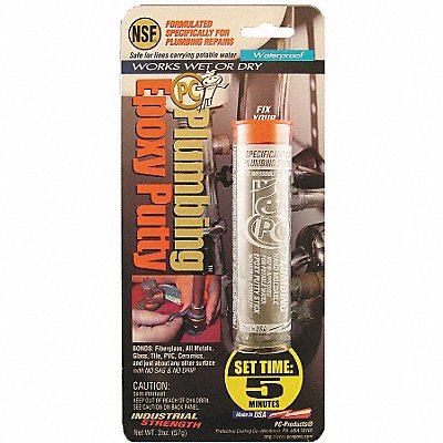 Putty 2 Part Plumbing Epoxy 2 Oz Pkg Gry MPN:025598