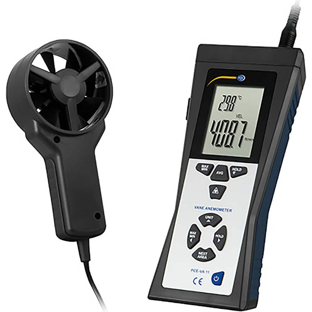 Airflow Meters & Thermo-Anemometers, Meter Type: Integral Vane Anemometer , Measures: Airflow, Ambient Temperature, Humidity , Humidity Sensing: Yes  MPN:PCE-VA 11