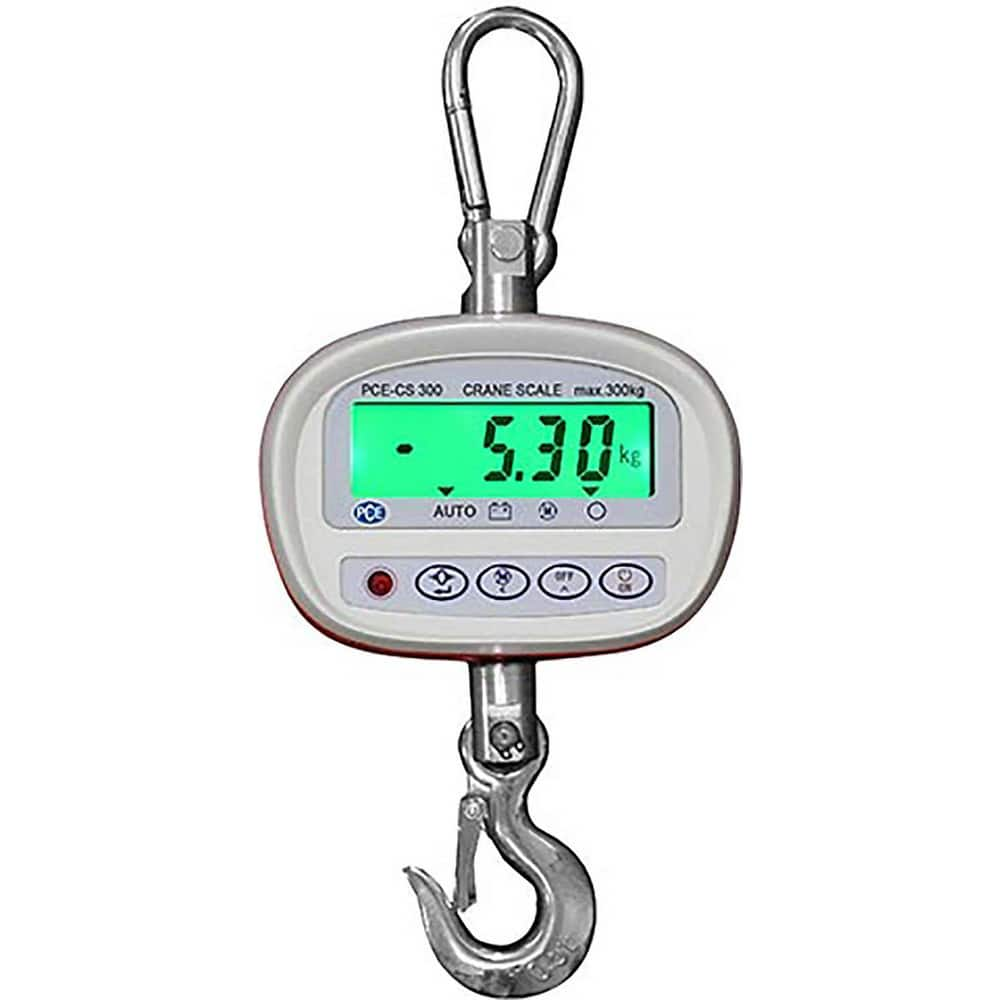 Crane Scales & Hanging Scales, Type: Crane Scale , Capacity (Lb.): 661.00 , Capacity (kg): 300.0000 , Display Type: LCD w/Backlight , Graduation: 0.05  MPN:PCE-CS 300