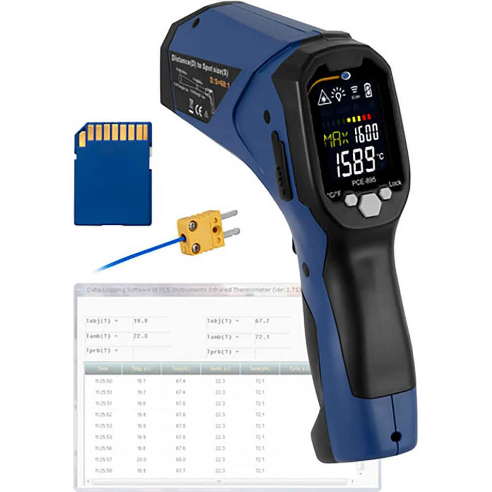 Infrared Thermometers, Display Type: Backlit LCD, Color LCD MPN:PCE-895