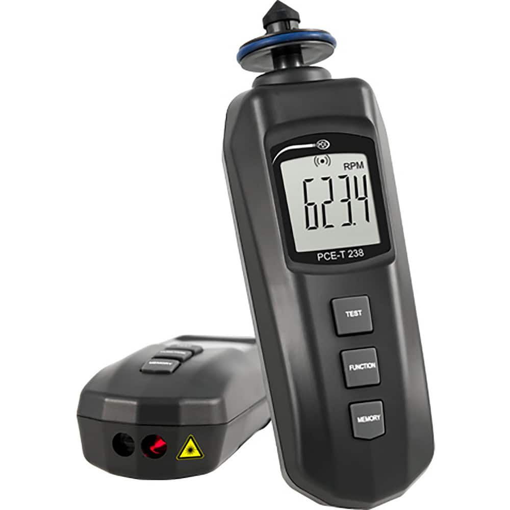 Tachometers, Tachometer Type: Digital Display, Photo/Contact Tachometer, Laser Tachometer, Non-Contact, Rotary Adapter, Contact MPN:PCE-T 238