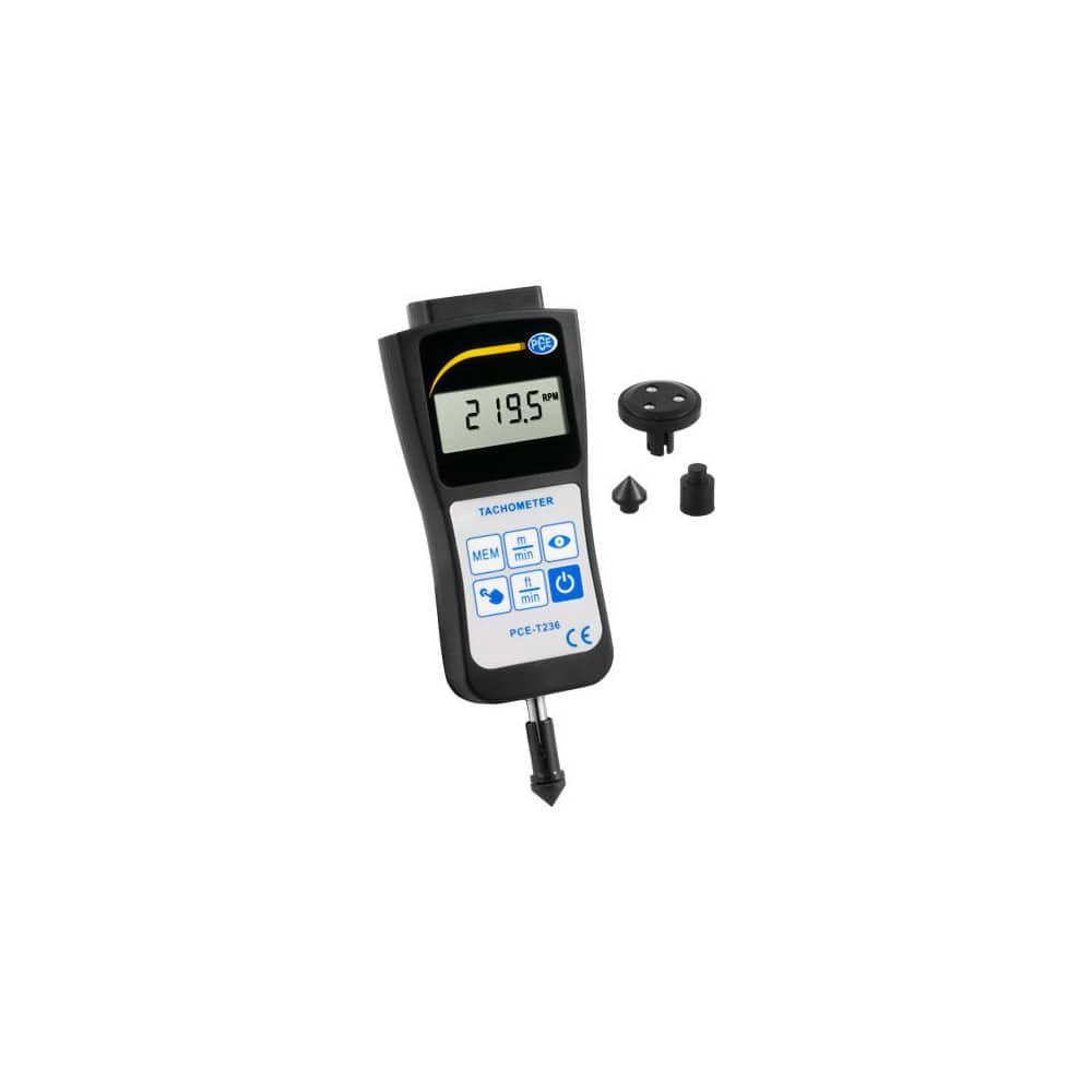 Tachometers, Tachometer Type: Digital Display, Photo/Contact Tachometer, Laser Tachometer, Non-Contact, Rotary Adapter, Contact MPN:PCE-T236