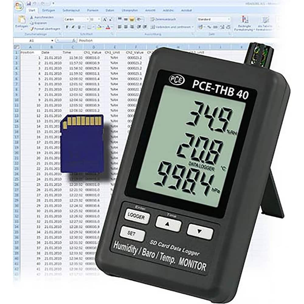 Thermometer/Hygrometers & Barometers, Product Type: Hygrometer, Temperature/Humidity Recorder, Thermo-Hygrometer , Probe Type: Build-in  MPN:PCE-THB 40