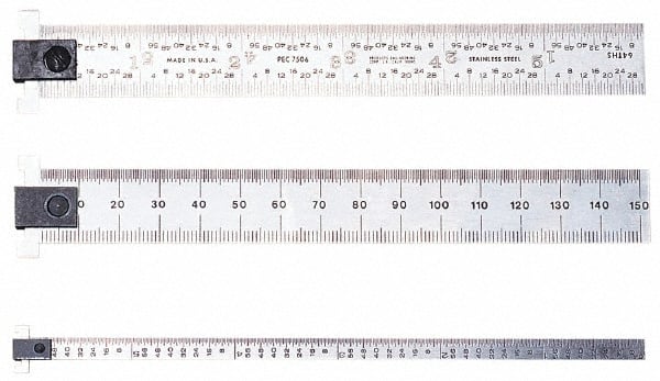 Steel Rule: Metric Graduation, 1-1/8