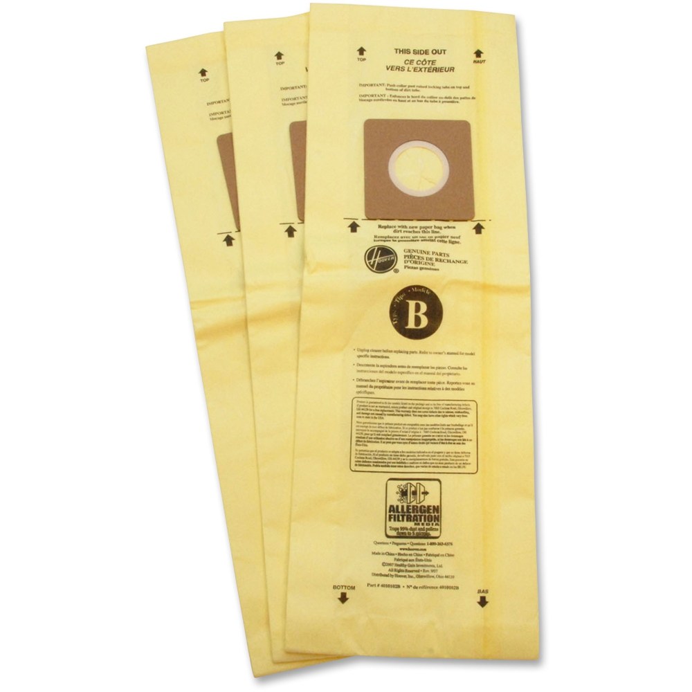 Hoover TaskVac Type-B Allergen Bags - 36 / Carton - Type B - White MPN:4010103BCT