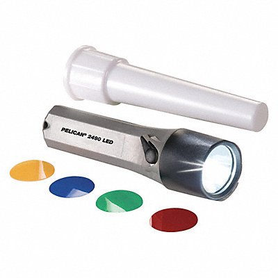 LED Flashlight with 4 Color Wand Gray MPN:024900-0001-180