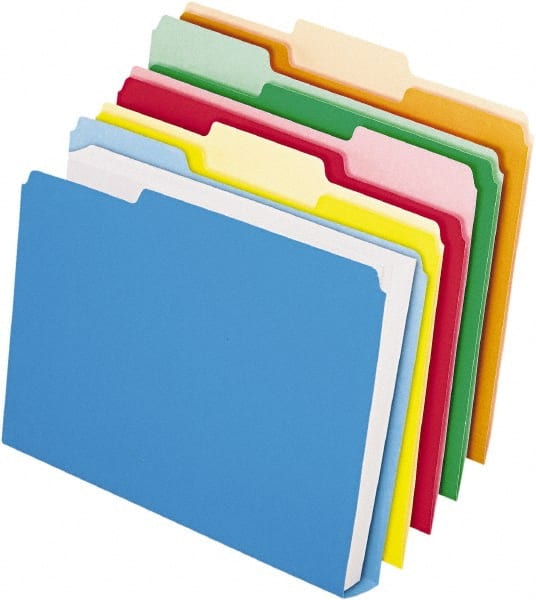 File Folders with Top Tab: Letter, Assorted, 50/Pack MPN:PFX54460