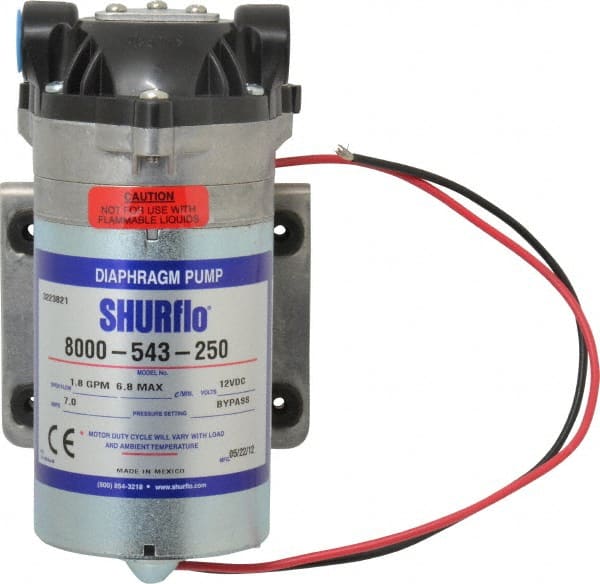 1/10 HP, 3/8 Inlet Size, 3/8 Outlet Size, ByPass, Diaphragm Spray Pump MPN:8000-543-250