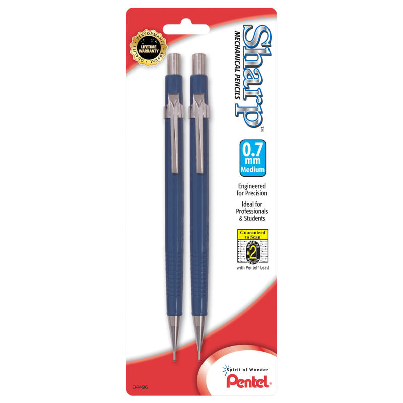 Pentel Sharp Mechanical Pencil, 0.7mm, #2 Lead, Blue Barrel, Pack Of 2 (Min Order Qty 10) MPN:P207BP2-K6