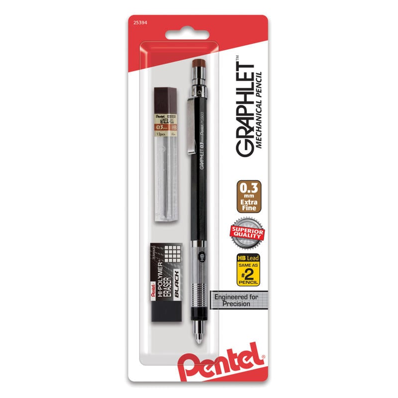 Pentel Graphlet Mechanical Pencil, 0.3 mm, Brown Barrel (Min Order Qty 7) MPN:PG503LEBP