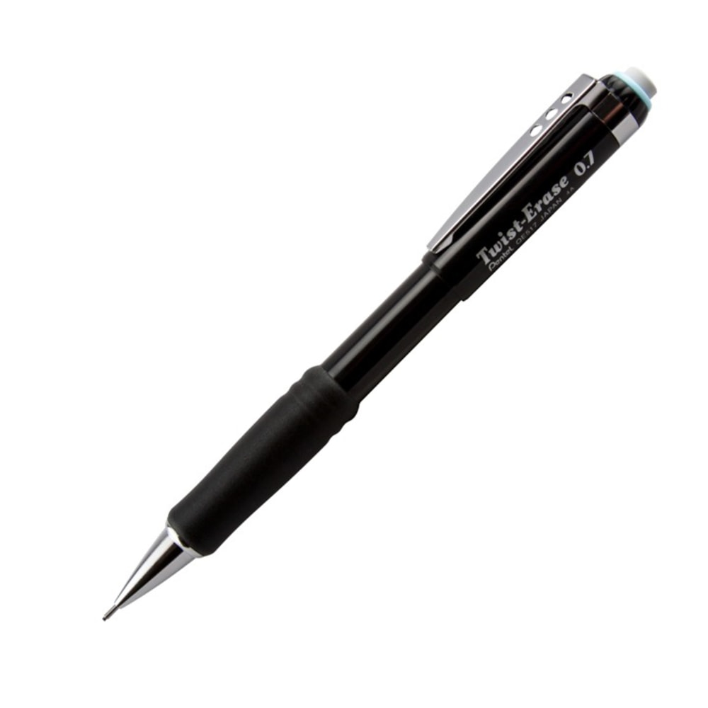 Pentel Twist-Erase III Mechanical Pencil, 0.7mm, #2 Lead, Black Barrel (Min Order Qty 21) MPN:QE517-A