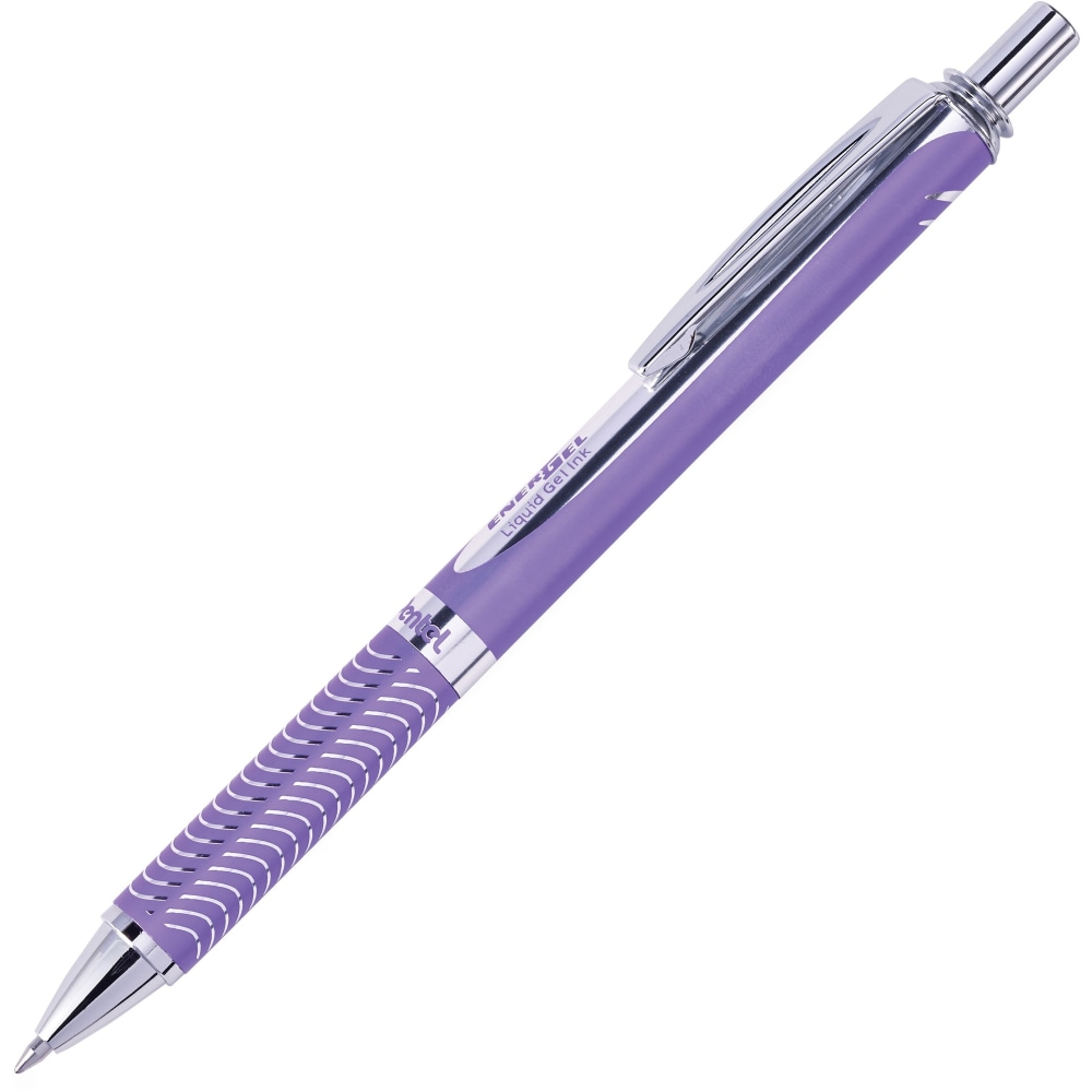 Pentel EnerGel Alloy Retractable Gel Pen, Medium Point, 0.7 mm, Violet Barrel, Violet Ink (Min Order Qty 9) MPN:BL407VA