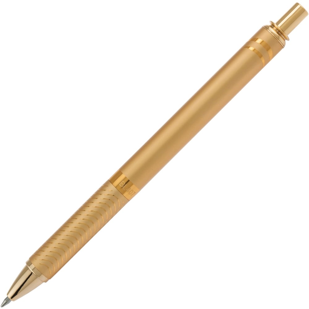 Pentel EnerGel Alloy Retractable Gel Pen, Medium Point, 0.7 mm, Gold Aluminum Barrel, Black Ink (Min Order Qty 6) MPN:BL407XABX