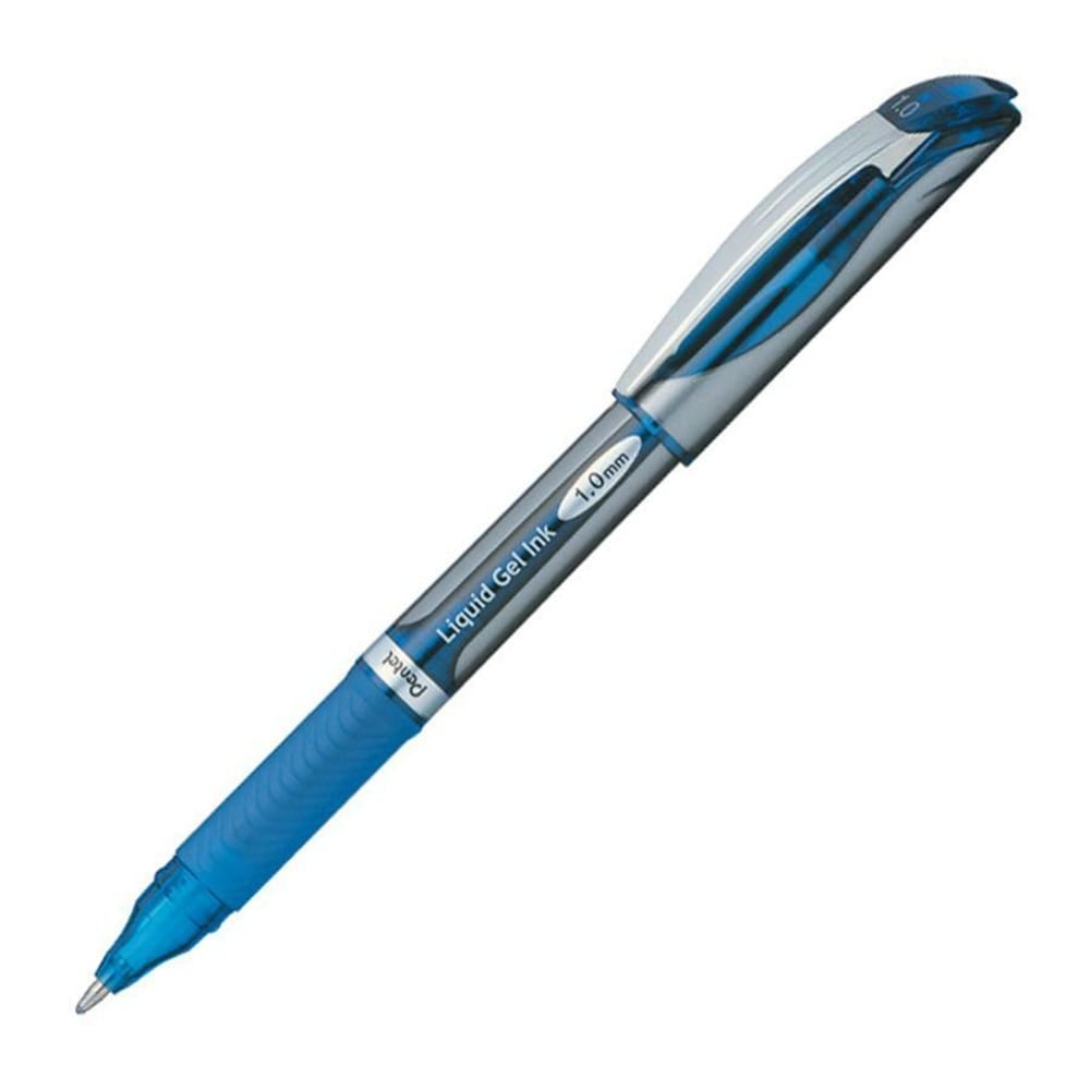 Pentel EnerGel Deluxe Liquid Gel Pen, Bold Point, 1 mm, Silver Barrel, Blue Ink (Min Order Qty 23) MPN:BL60C