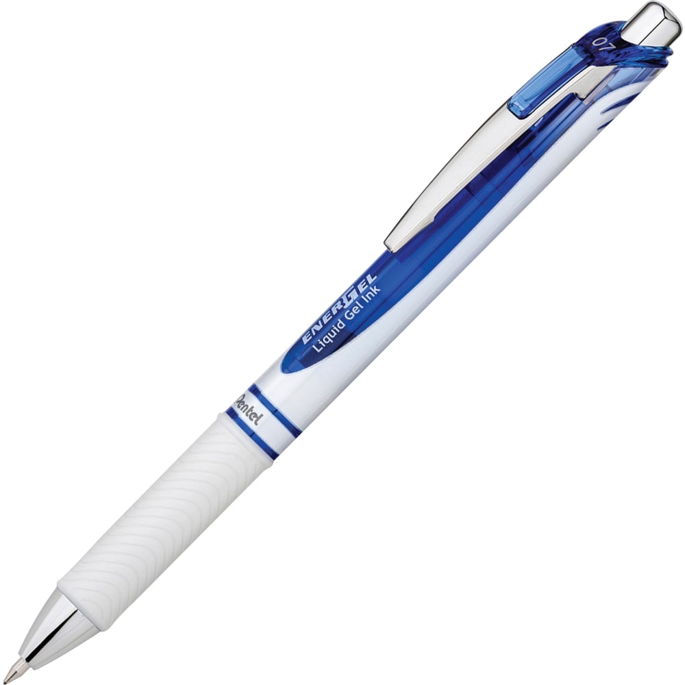 Pentel EnerGel Pearl Retractable Liquid Gel Pen, Medium Point, 0.7 mm, Pearl White Barrel, Blue Ink (Min Order Qty 13) MPN:BL77PWC