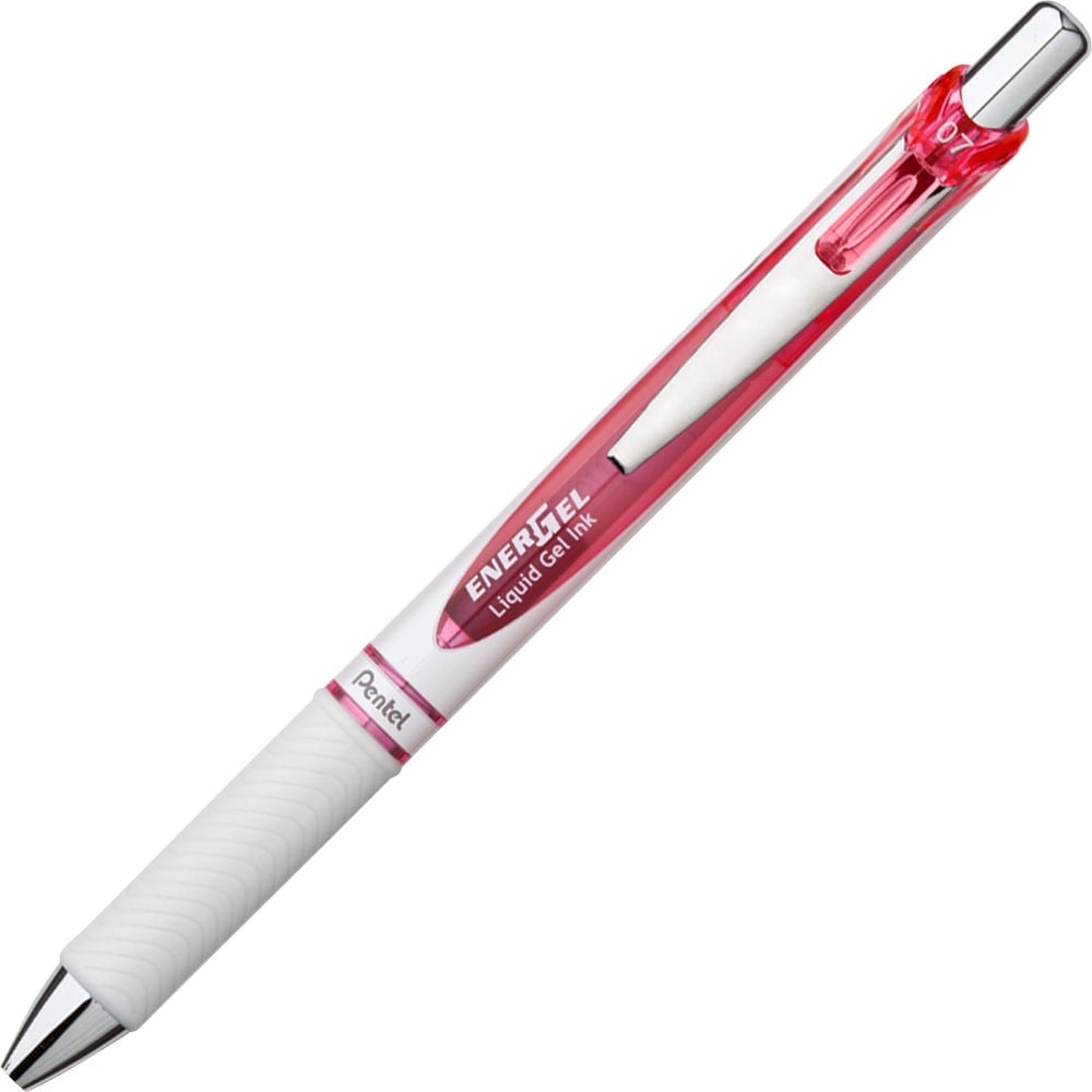 Pentel EnerGel Pearl Retractable Liquid Gel Pen, Medium Point, 0.7 mm, Pearl Pink Barrel, Pink Ink (Min Order Qty 22) MPN:BL77PWP