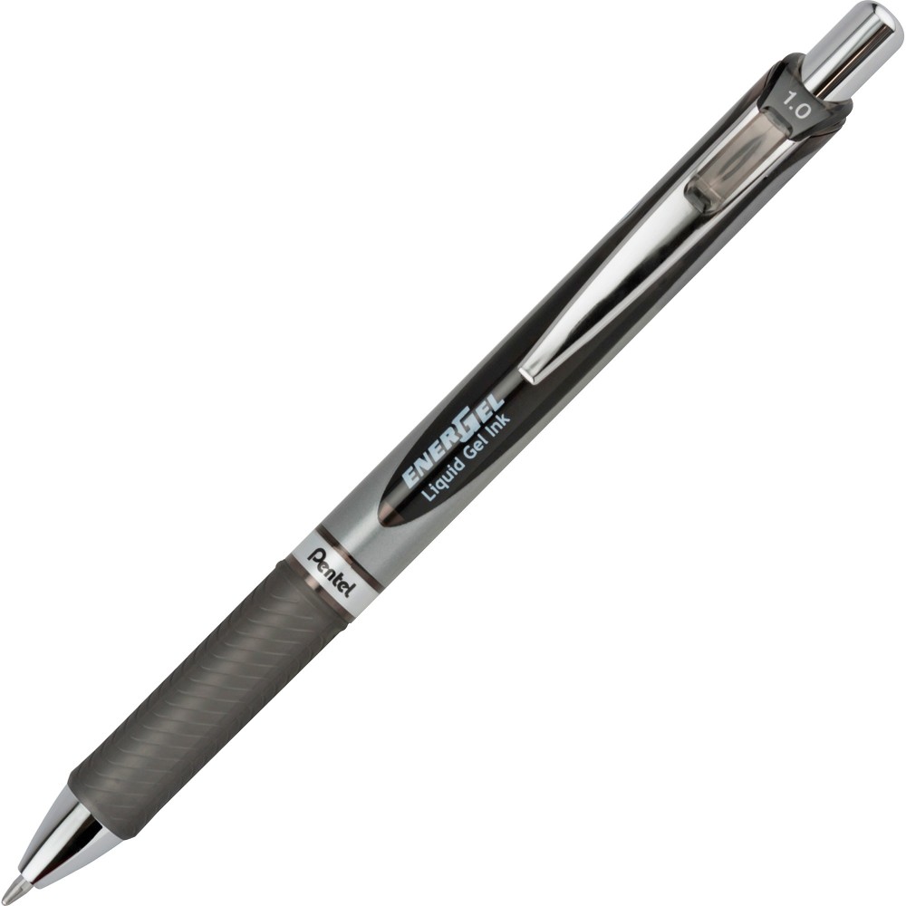 Pentel EnerGel RTX Liquid Gel Pen, Bold Point, 1.0 mm, Gray Barrel, Black Ink (Min Order Qty 27) MPN:BL80A