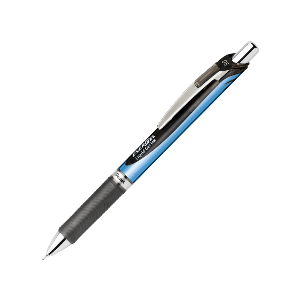 Pentel EnerGel Deluxe RTX Retractable Liquid Gel Pen, Fine Point, 0.5 mm, 54% Recycled, Blue Barrel, Black Ink (Min Order Qty 36) MPN:BLN75A-EA