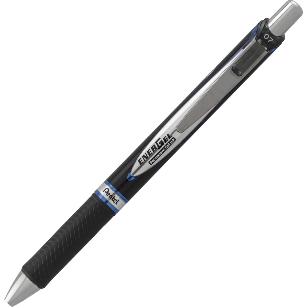 Pentel EnerGel 0.7 mm Retractable Gel Roller Pen, Medium Point, 0.7 mm, Black Barrel, Blue Ink (Min Order Qty 15) MPN:PENBLP77C