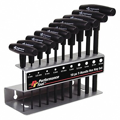 T-Handle Hex Key Set Metric 10Pc MPN:W80275