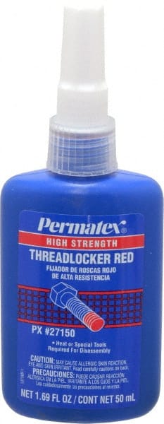 Threadlocker: Red, Liquid, 50 mL, Bottle MPN:27150