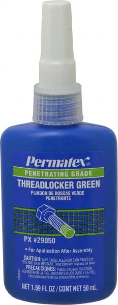 Threadlocker: Green, Liquid, 50 mL, Bottle MPN:29050