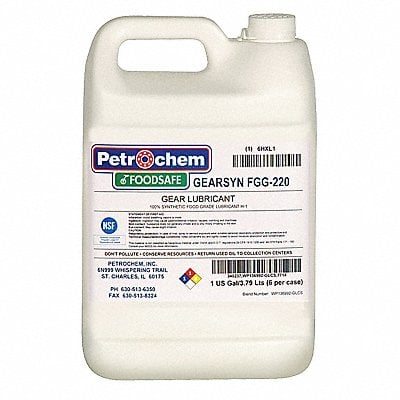 Food Grade Synthetic Gear Oil ISO 220 MPN:GEARSYN FGG-220-001