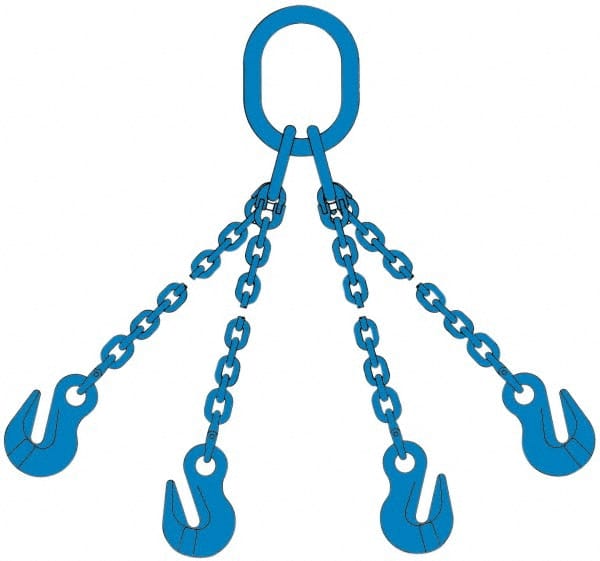 Chain Sling: 5' Long, 10,600 lb Vertical, Steel MPN:10G120QOG/5