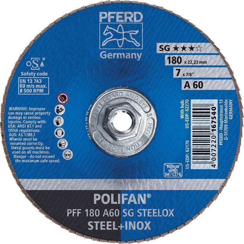 Flap Disc: 5/8-11 Hole, 60 Grit, Aluminum Oxide, Type 27 MPN:62270