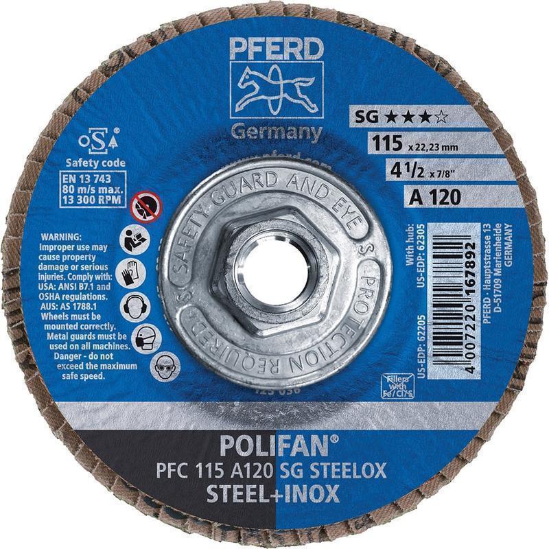 Flap Disc: 5/8-11 Hole, 120 Grit, Aluminum Oxide, Type 29 MPN:62305