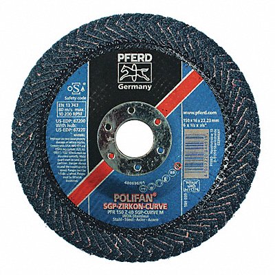 Fiber Disc 6 in Dia 7/8in Arbor 40 Grit MPN:67200