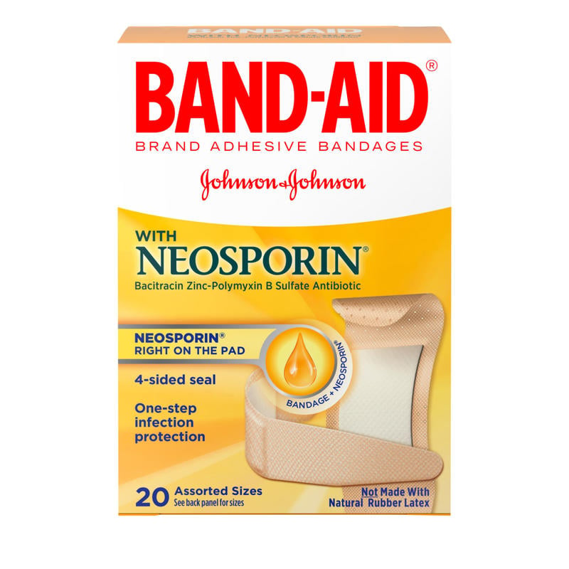 Band-Aid Brand Antibiotic Bandages, Assorted Sizes, Box Of 20 (Min Order Qty 9) MPN:5570