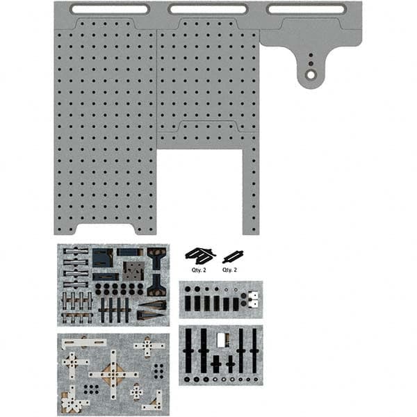 139 Piece 180 x 540mm Magnetically Interlocking CMM Fixture Kit MPN:SYSM2_DK540TR01