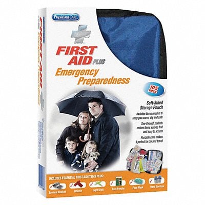 First Aid Kit Emergency Prep 105 pcs. MPN:90168