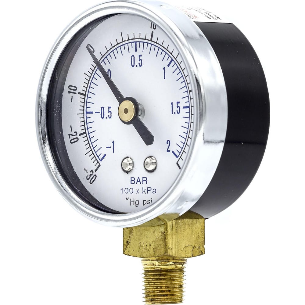 Pressure Gauges, Gauge Type: Utility Gauge , Scale Type: Dual , Accuracy (%): 3-2-3% , Dial Type: Analog , Thread Type: NPT  MPN:101D-208CC