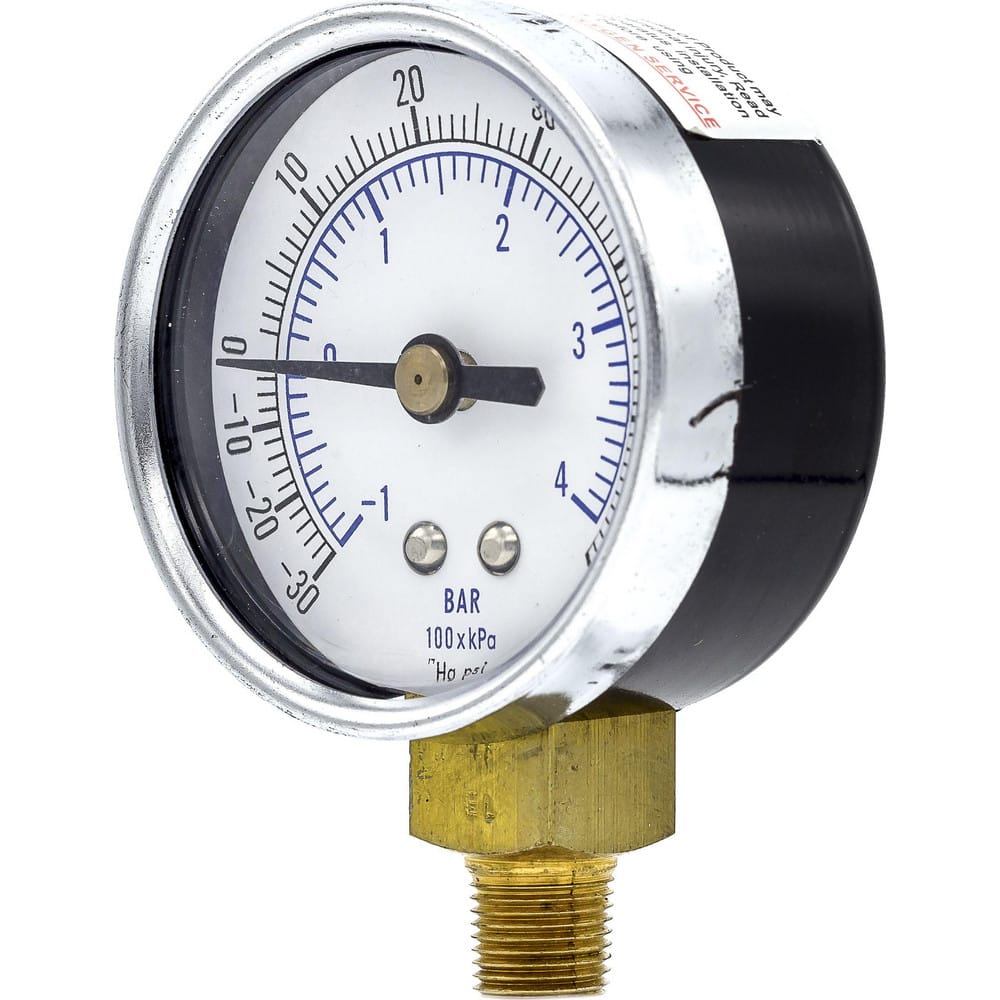 Pressure Gauges, Gauge Type: Utility Gauge , Scale Type: Dual , Accuracy (%): 3-2-3% , Dial Type: Analog , Thread Type: NPT  MPN:101D-208CD