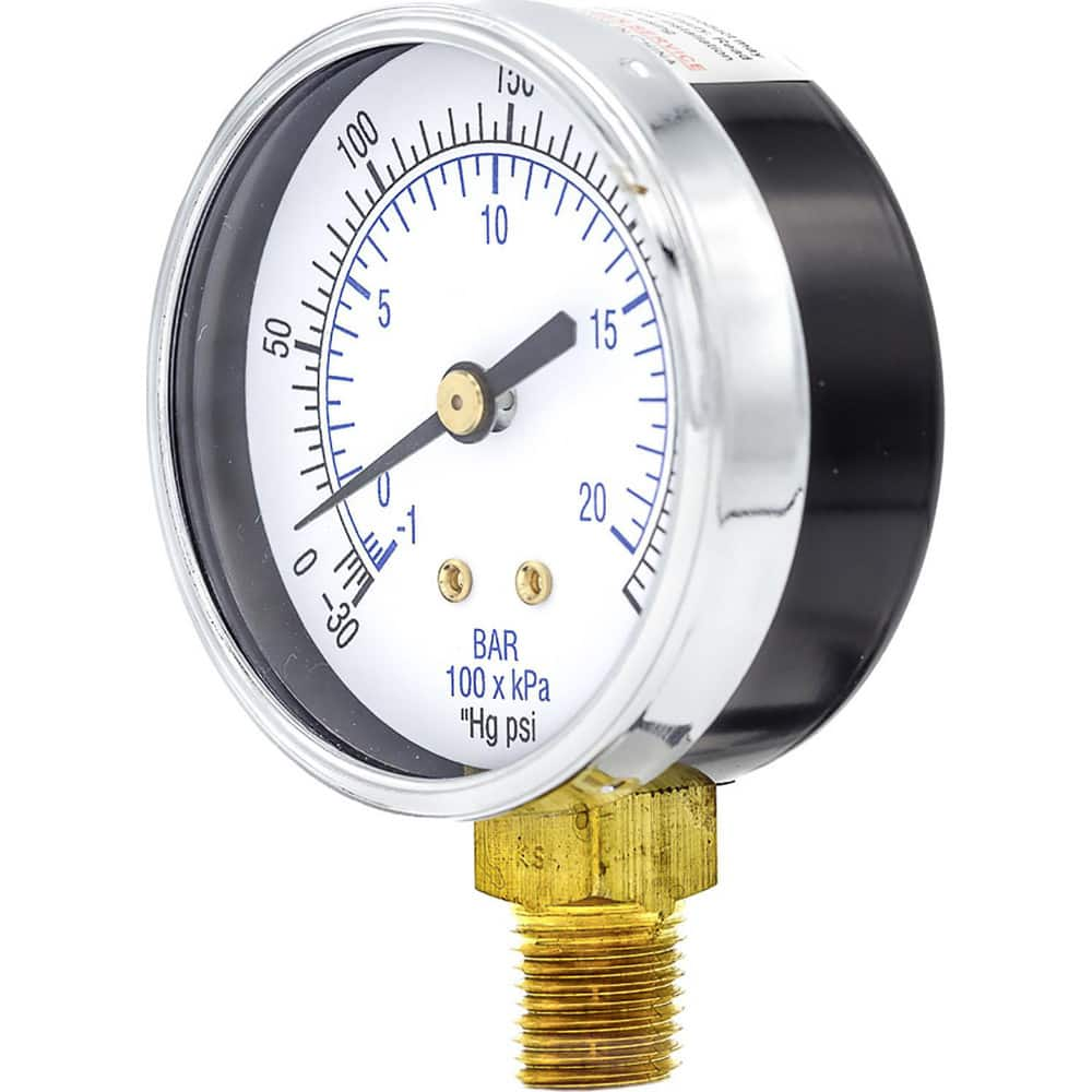 Pressure Gauges, Gauge Type: Utility Gauge , Scale Type: Dual , Accuracy (%): 3-2-3% , Dial Type: Analog , Thread Type: NPT  MPN:101D-208CH