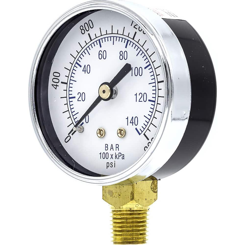 Pressure Gauges, Gauge Type: Utility Gauge , Scale Type: Dual , Accuracy (%): 3-2-3% , Dial Type: Analog , Thread Type: 1/4