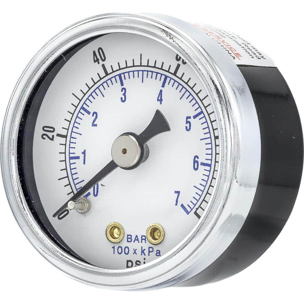 Pressure Gauges, Gauge Type: Utility Gauge , Scale Type: Dual , Accuracy (%): 3-2-3% , Dial Type: Analog , Thread Type: NPT  MPN:102D-158E