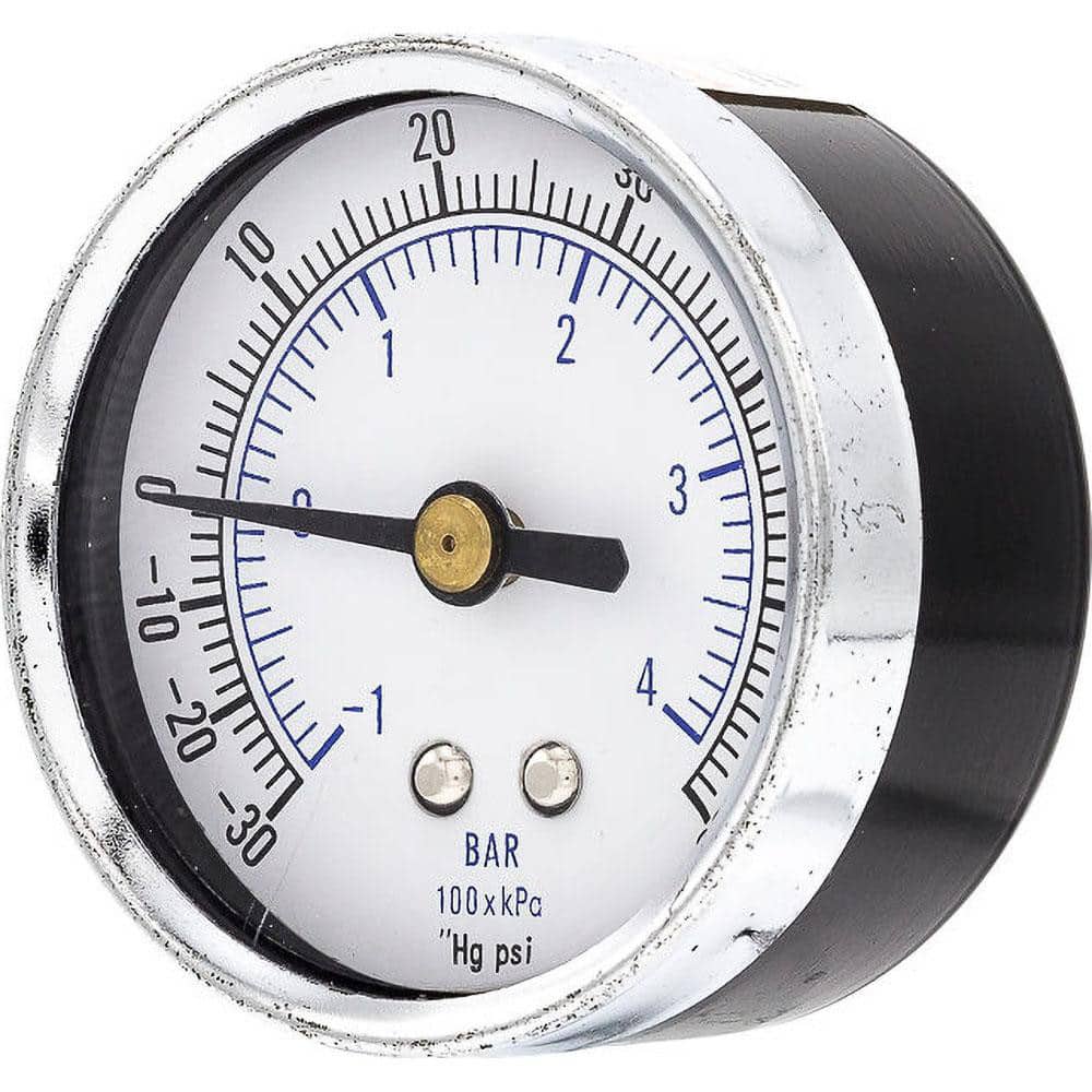 Pressure Gauges, Gauge Type: Utility Gauge , Scale Type: Dual , Accuracy (%): 3-2-3% , Dial Type: Analog , Thread Type: NPT  MPN:102D-208CD