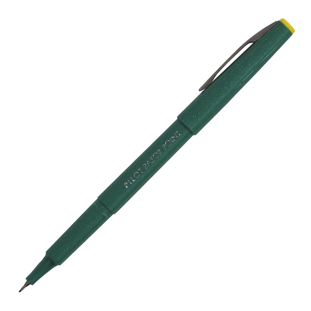 Pilot Razor Point Pens, Extra-Fine Point, 0.3 mm, Green Barrel, Green Ink, Pack Of 12 Pens (Min Order Qty 4) MPN:11010