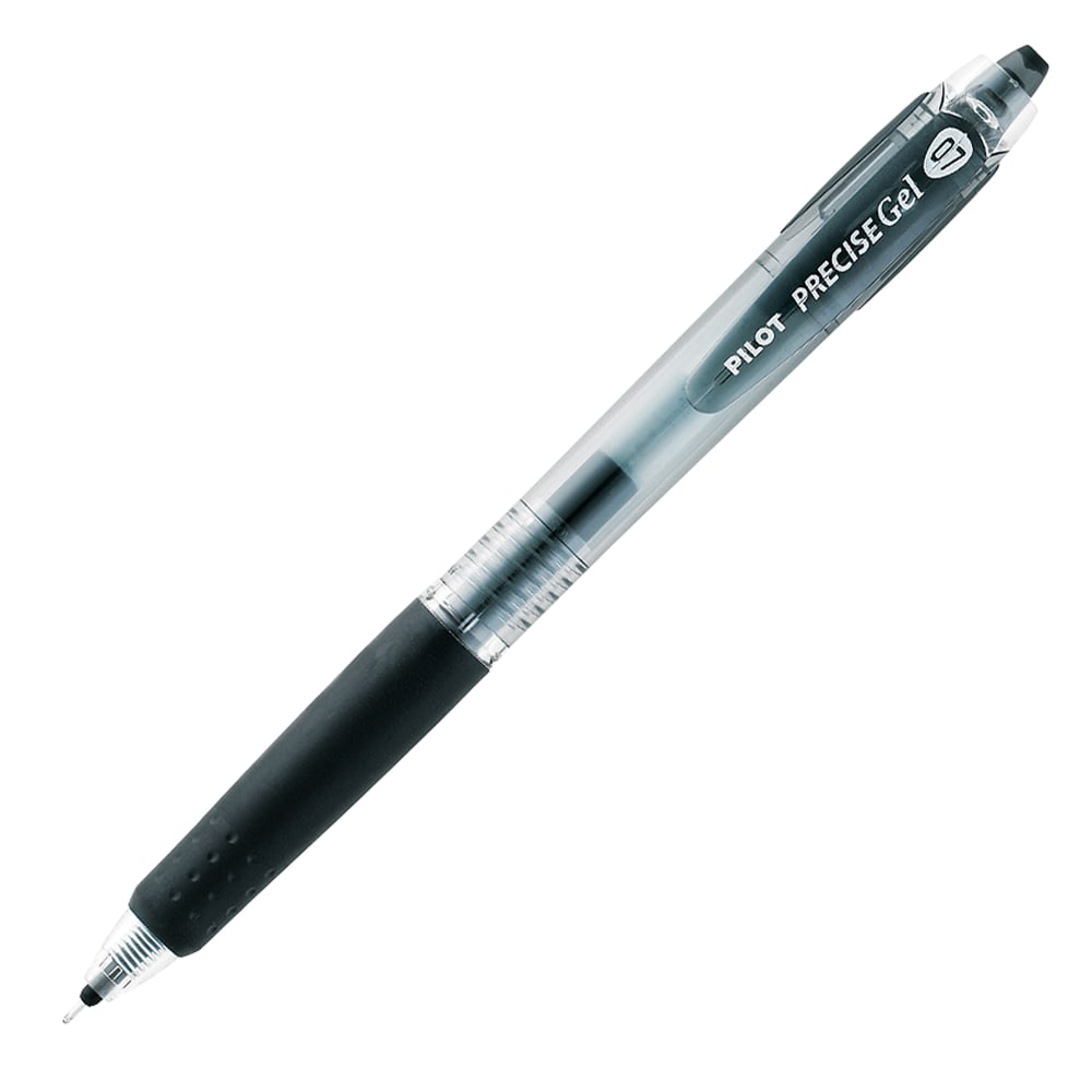 Pilot Precise BeGreen Gel Retractable Rollerball Pens, Fine Point, 0.7 mm, 83% Recycled, Black Translucent Barrel, Black Ink, Pack Of 12 (Min Order Qty 4) MPN:15001