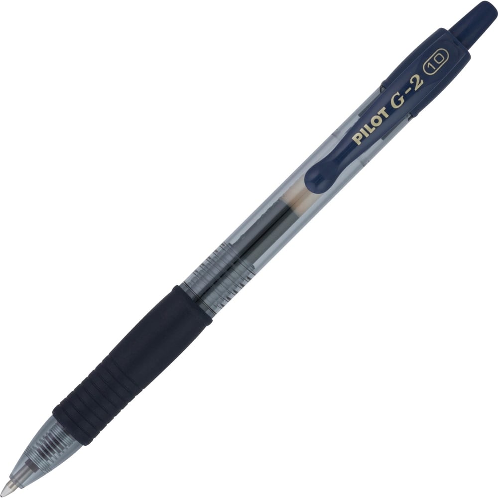 G2 Retractable Gel Pens, Pack Of 12, Fine Point, 1.0 mm, Clear Barrel, Blue Ink (Min Order Qty 4) MPN:15125