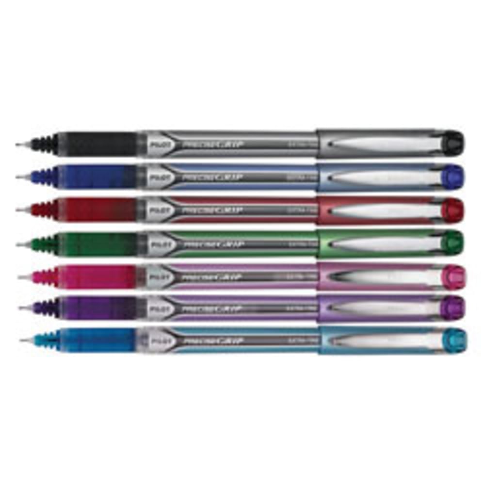 Pilot Precise Grip Liquid Ink Rollerball Pens, Needle Point, 0.5 mm, Assorted Metallic Barrels, Assorted Ink Colors, Pack Of 7 Pens (Min Order Qty 5) MPN:28864