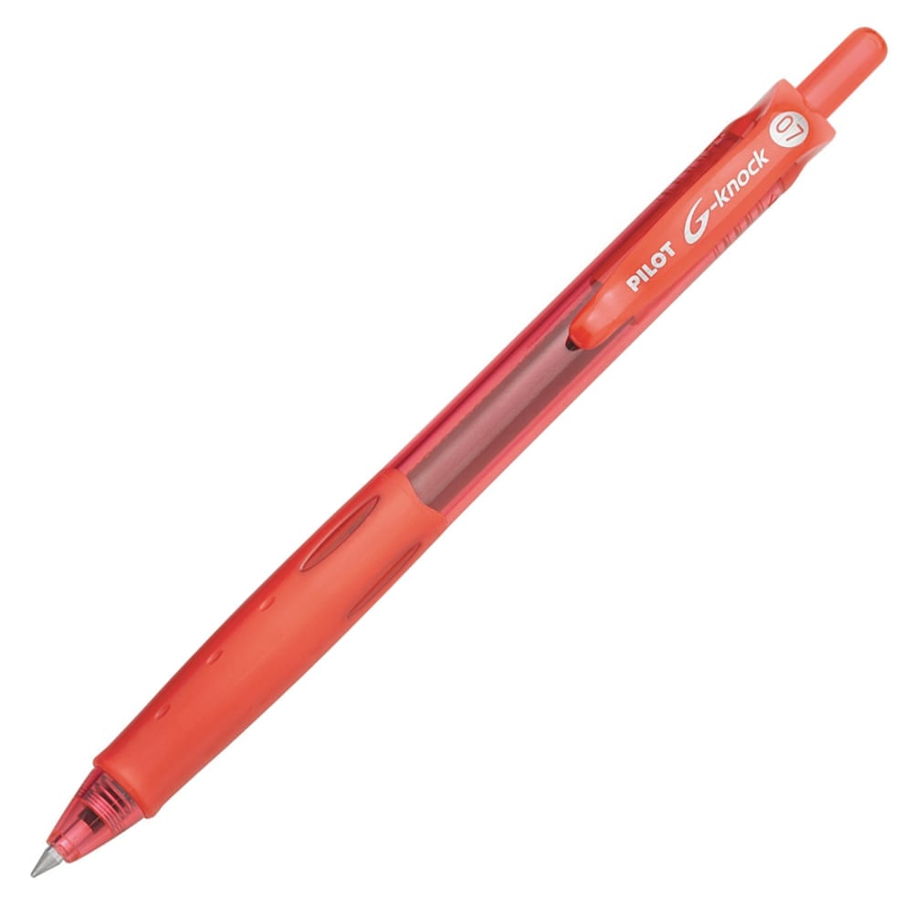 Pilot G-Knock BeGreen Gel Rollerball Pen, Fine Point, 0.7 mm, Red Barrel, Red Ink, Pack Of 12 (Min Order Qty 4) MPN:31508