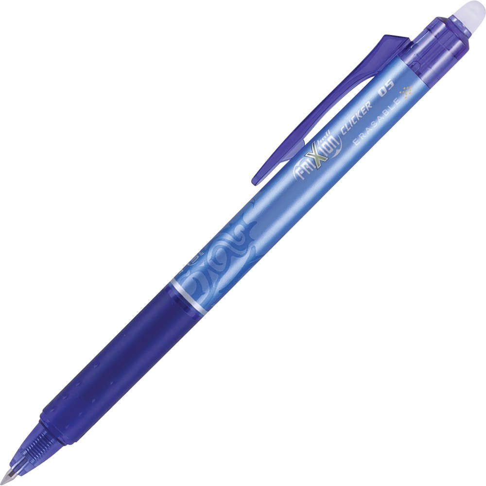 Pilot FriXion Ball Clicker Erasable Retractable Gel Pens, Pack of 12, Extra Fine Point, 0.5 mm, Blue Barrel, Blue Ink (Min Order Qty 2) MPN:32521