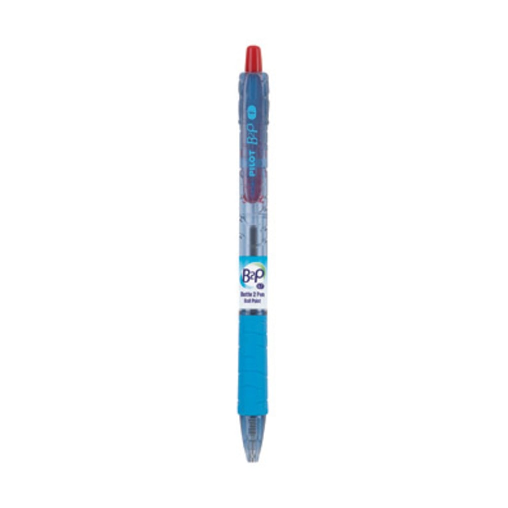 Pilot B2P Retractable Ballpoint Pens, Fine Point, 0.7 mm, 86% Recycled, Blue Barrel, Red Ink, Pack Of 12 (Min Order Qty 7) MPN:34602