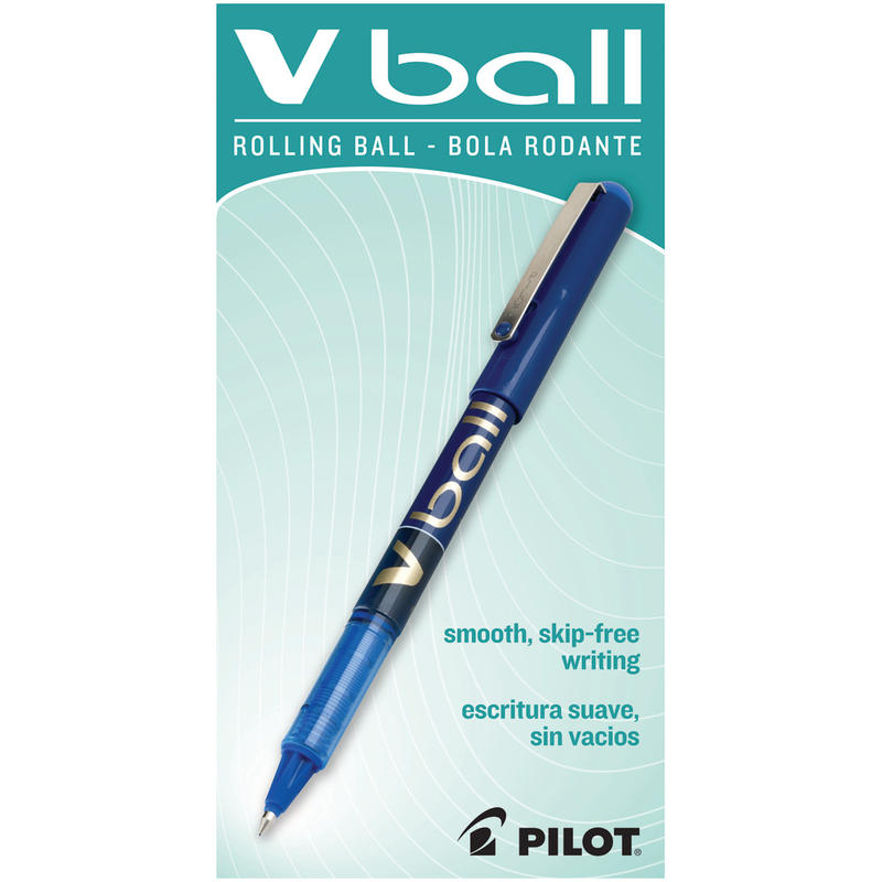 Pilot V-Ball Liquid Ink Rollerball Pens, Fine Point, 0.7 mm, Blue Barrel, Blue Ink, Pack Of 12 Pens (Min Order Qty 3) MPN:35113