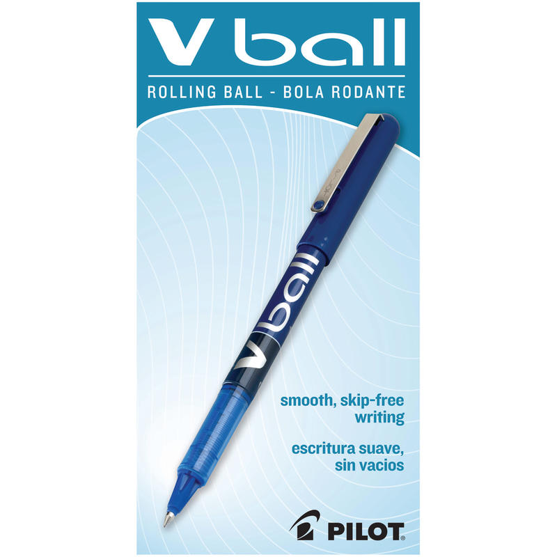 Pilot V-Ball Liquid Ink Rollerball Pens, Extra Fine Point, 0.5 mm, Blue Barrel, Blue Ink, Pack Of 12 Pens (Min Order Qty 3) MPN:35201