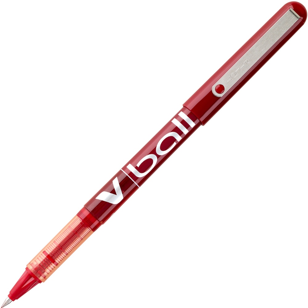 Pilot V-Ball Liquid Ink Rollerball Pens, Extra Fine Point, 0.5 mm, Red Barrel, Red Ink, Pack Of 12 Pens (Min Order Qty 4) MPN:35202